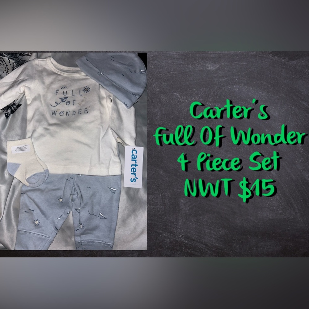 Carters 4 piece set. 0-3 months. NEW
